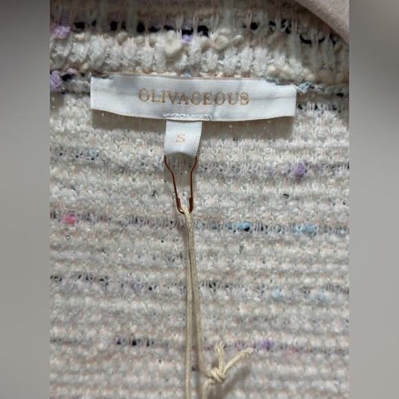 White pastel tweed jacket: size S fit up to L - Picture 7 of 15